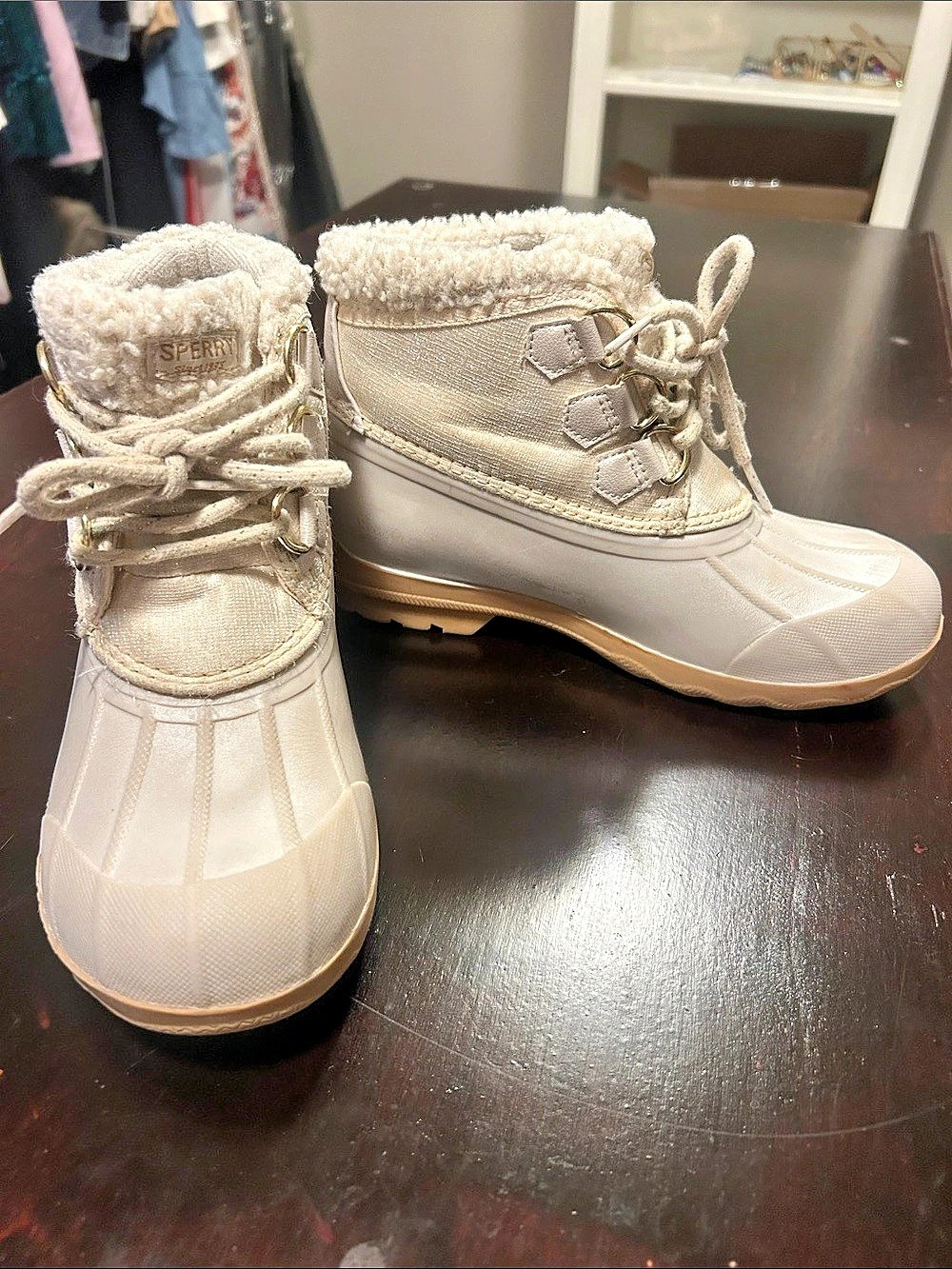 Sperry Port Alpine Duck Boot Cream US 3M